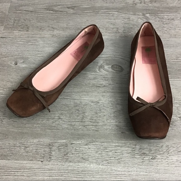 Lilly Pulitzer Shoes - Lilly Pulitzer Brown Suede Flats with Ribbon Bow